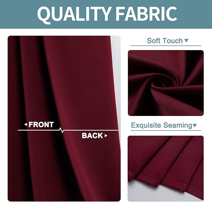 ChrisDowa Blackout Curtains 90 Inches Long 2 Panels Set - Image 3