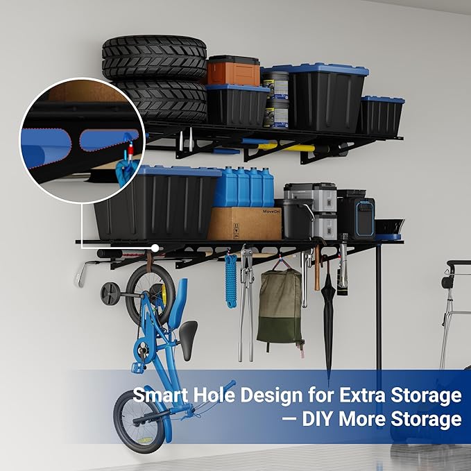 FLEXIMOUNTS 4-Pack 2x4ft 24-inch-by-48-inch Wall Shelf Garage Storage Rack Wall - Image 6