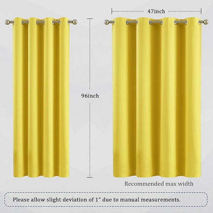 DUALIFE Yellow Blackout Curtains - Image 6