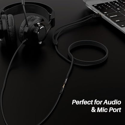 Kxable Headphone Splitter for Computer, 3.5mm Female to Dual 3.5mm Male Audio - Image 2