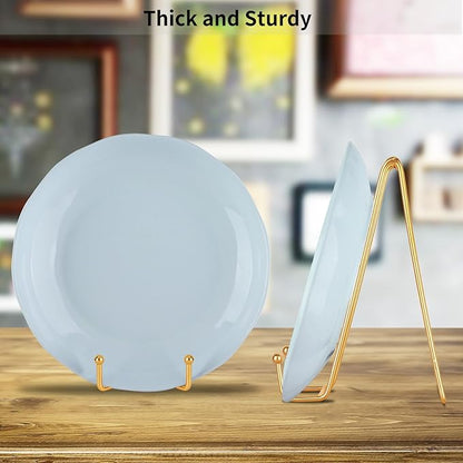 IBosins 5 Pack 8 Inch Plate Holder Display Stands, Large Metal Gold Frame Stand - Image 5