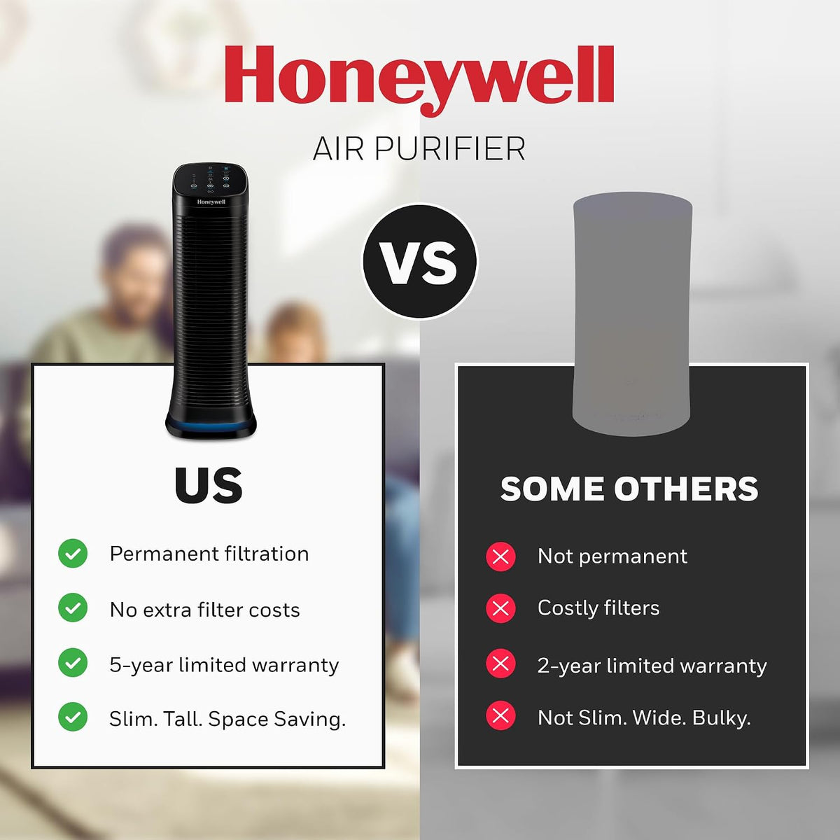 honeywell air genius 5 air purifier for large on a desk or shelf