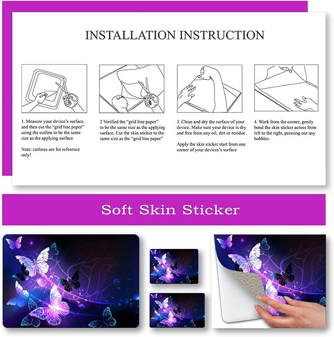 Laptop Skin Sticker Decal, Decorative Waterproof Removable, Art Butterfly - Image 5