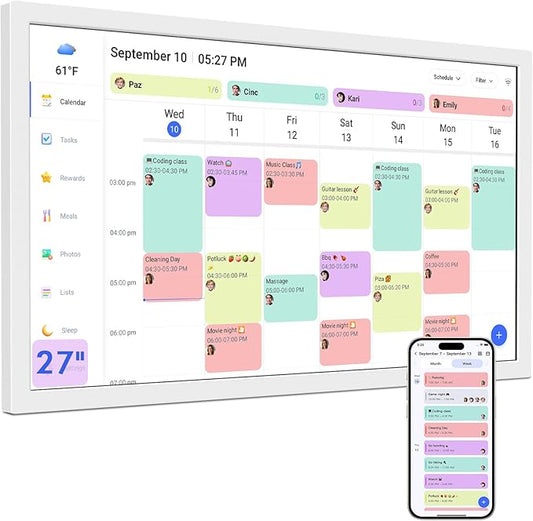 27 Inch Smart Digital Calendar Max, Wall Mountable Electronic Family Planner by Herncptar