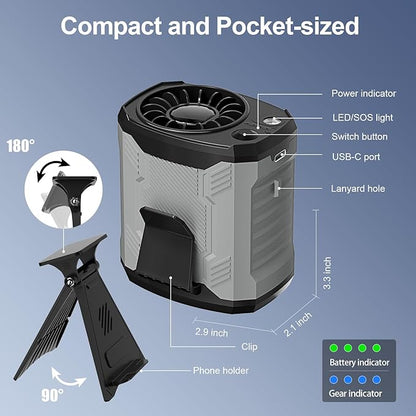 FlarePoint Portable 4-in-1 Waist/Neck/Desk Fan - Image 7