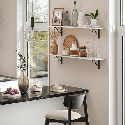 DINZI LVJ Long Wall Shelves, 23.6" Large Floating Shelves Set of 2, Farmhouse - Image 2