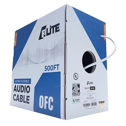 16/4 Audio Speaker Wire Cable, 16AWG/4-Conductor, UL Listed, by InfinityCableProducts