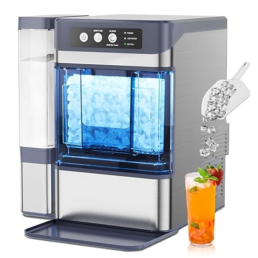 44 lbs/Day Nugget Ice Maker Countertop, Pebble Ice Machine by FADHOLE