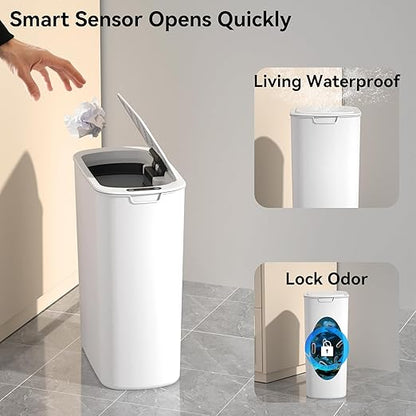 5 Gallon Motion Sensor Bathroom Trash Can Automatic Garbage Cans - Image 6