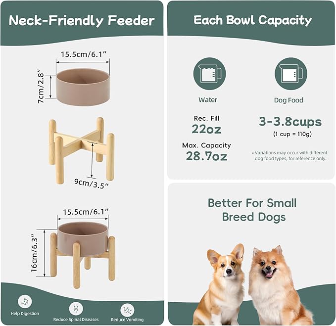 Ceramic 6.1inch Raised Dog Bowl - Image 2