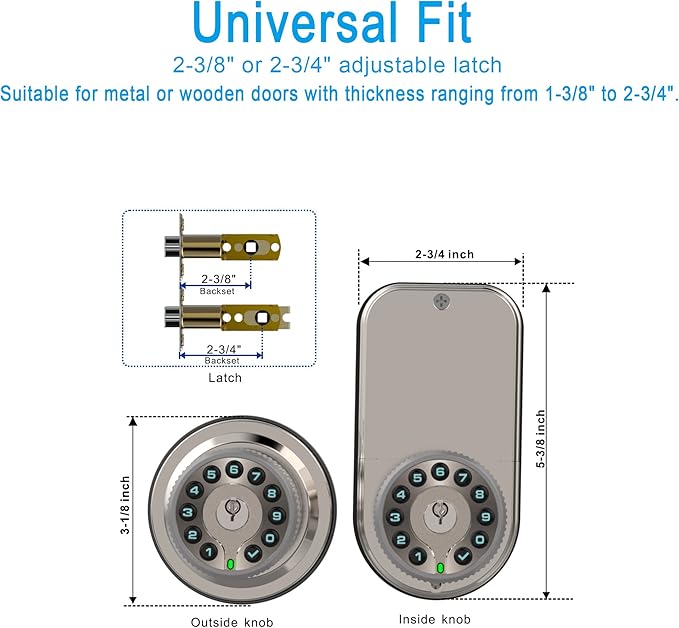 Double Sided Keypad Door Knob - Image 4