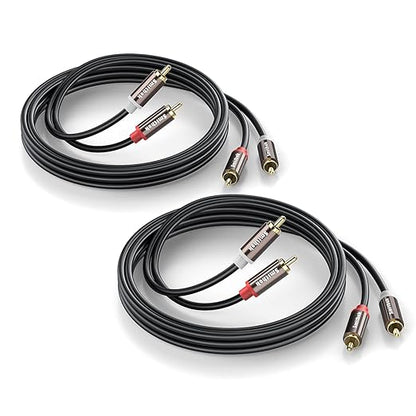 Smithok RCA Cables 2 Pack, 2-Male to 2-Male RCA Audio Stereo Subwoofer Cable by Smithok