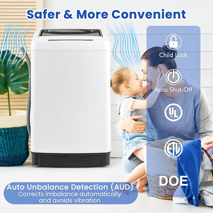 COSTWAY Portable Washing Machine, 11 LBS Full Automatic Portable Washer - Image 7