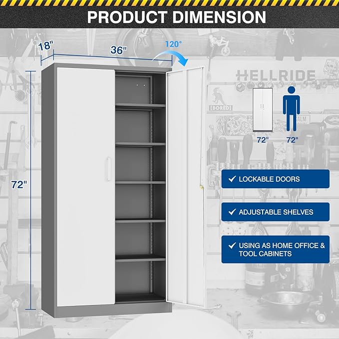 Metal Storage Cabinet-72” Tall Steel File Cabinets - Image 3