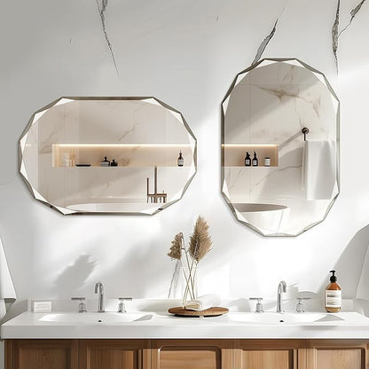 Bathroom Mirror for Wall, Beveled Edge Frameless Wall Mount Vanity Mirror - Image 2