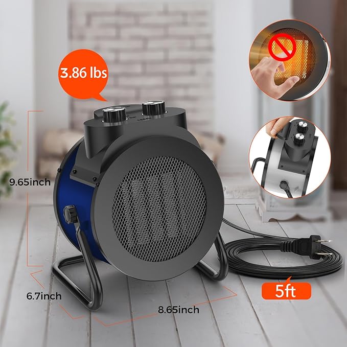 Space Heaters for Indoor Use, 1500W PTC Electric Heater - Image 4