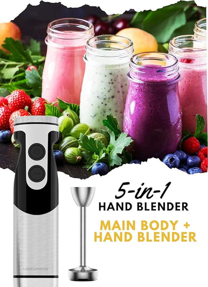 MegaWise Pro Titanium Reinforced 5-in-1 Immersion Hand Blender, Powerful 400W - Image 6