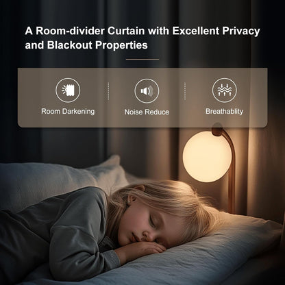 MaKefeile Room Divider Curtains & Flexible Bendable Tracks Set,Privacy Dividers Ceiling Track Curtain Window Blackout Curtains for Living Room Bedroom (W100 × H84 in 1 Panel Black Drape & White Rail)