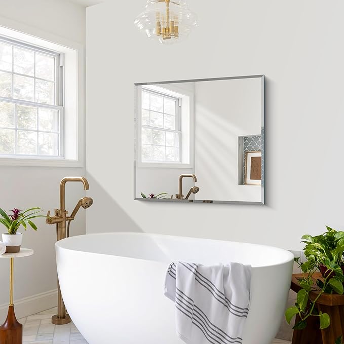 CILIBER Beveled Mirror, 30x36 Inch Bathroom Mirrors - Image 7
