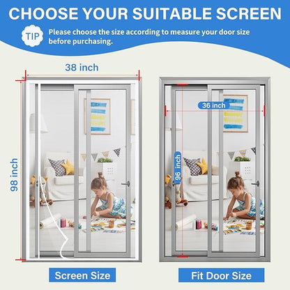 Magnetic Screen Door Left Right Side Opening Upgraded PET Mesh Greater Than - Image 2