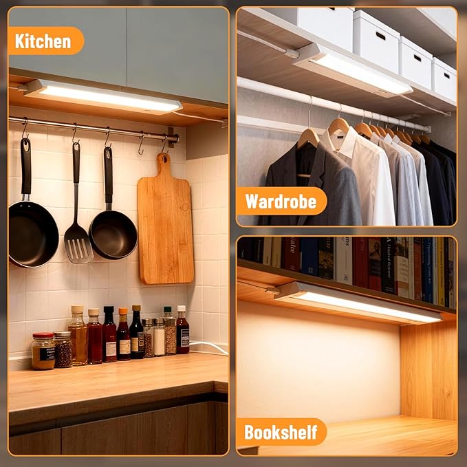 24" 4Pack Hardwired Under Cabinet LED Light Plug in, 16W 1200LM, Rotatable 45° - Image 6