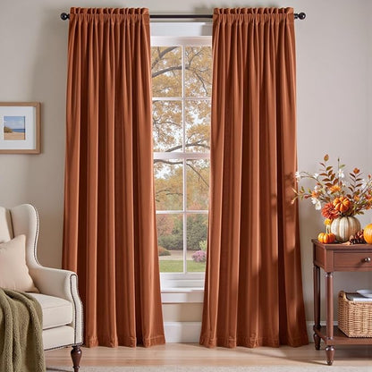 Lazzzy Velvet Blackout Curtains Thermal Insulated Room Window Drapes Super Soft by Lazzzy