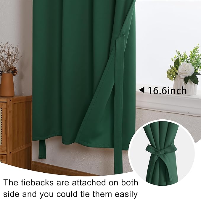 JIUZHEN Short Curtains Kitchen Half Window Blackout Curtains - Image 6
