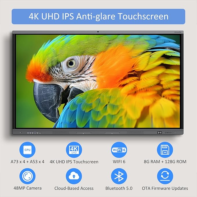 Shiarffe X5 Smart Board 75 Inch 4K Interactive Whiteboard Google EDLA-Certified - Image 2