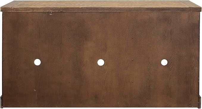 Avondale 60" TV Console Barn Door Entertainment Stand Wood Accent Cabinet Brown - Image 4