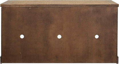 Avondale 60" TV Console Barn Door Entertainment Stand Wood Accent Cabinet Brown - Image 4