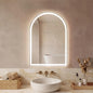 Simple Deluxe 24x32 inch Arched Mirror for Bathroom Vanity Mirror or Wall Decor, Arch Mirror Brushed Metal Frame, Wall Mounted Mirror for Bathroom LivingRoom Bedroom Entryway(24''×32'')