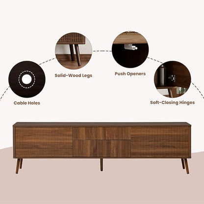 Merax Mid Century 70" TV Stand, Modern Entertainment Center - Image 4