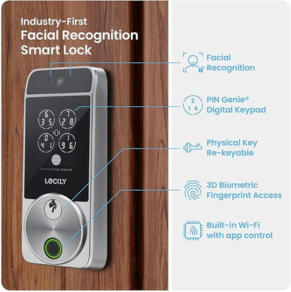Lockly Visage Zeno Series Smart Lock, Facial Recognition & Fingerprint Keyless - Image 2