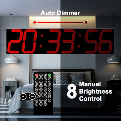 CHKOSDA Digital Wall Clock, Oversize Led Digital Clock Large Display - Image 3