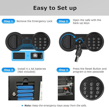 Bonsaii Steel Safe Box with Digital Keypad Lock, 1.2 Cubic Feet Security - Image 7