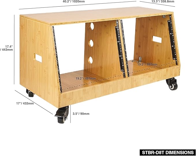 Sound Town DIY 2 x 8U Slanted Studio Rack - Image 5