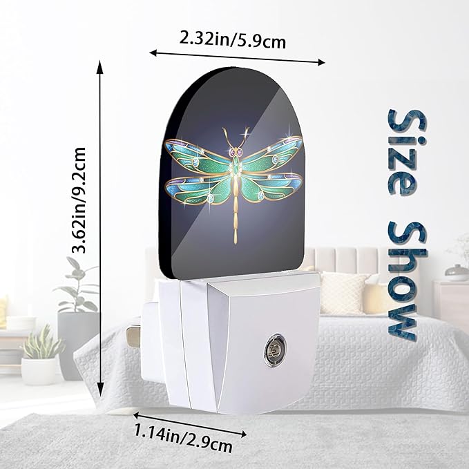 Axxitude Green Dragonfly Night Lights Plug into Wall - Image 3