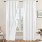 LAMIT White 100% Blackout Linen Curtains 84 Inches Long, Linen Textured Living by LAMIT