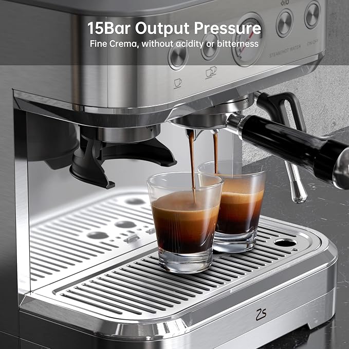 IDEALHOUSE Espresso Machine 3-in-1, Built-in Grinder and Milk Frother, - Image 2