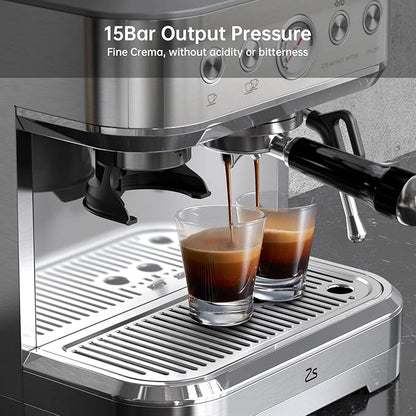 IDEALHOUSE Espresso Machine 3-in-1, Built-in Grinder and Milk Frother, - Image 2