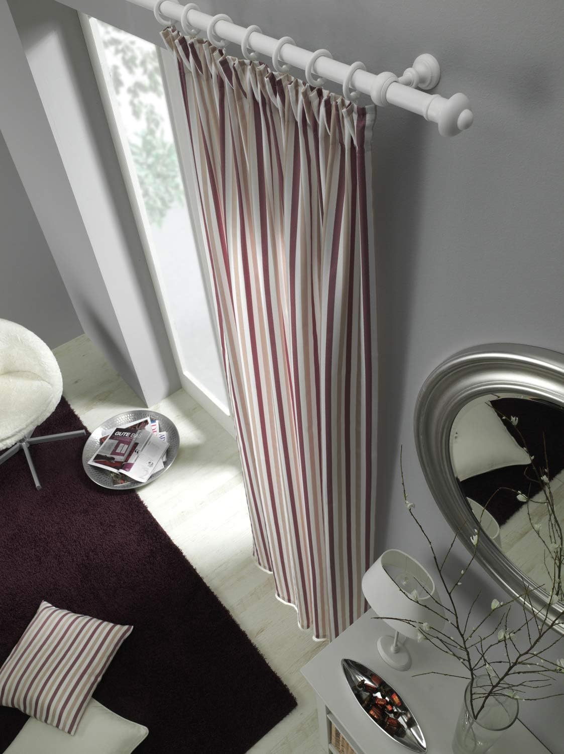 Curtain Rings with Flh, Plastic, for Diameter 28 mm, White