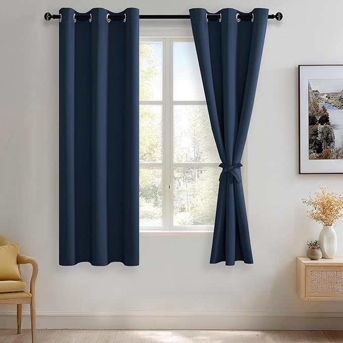 JIUZHEN Navy Blackout Curtains for Bedroom by JIUZHEN