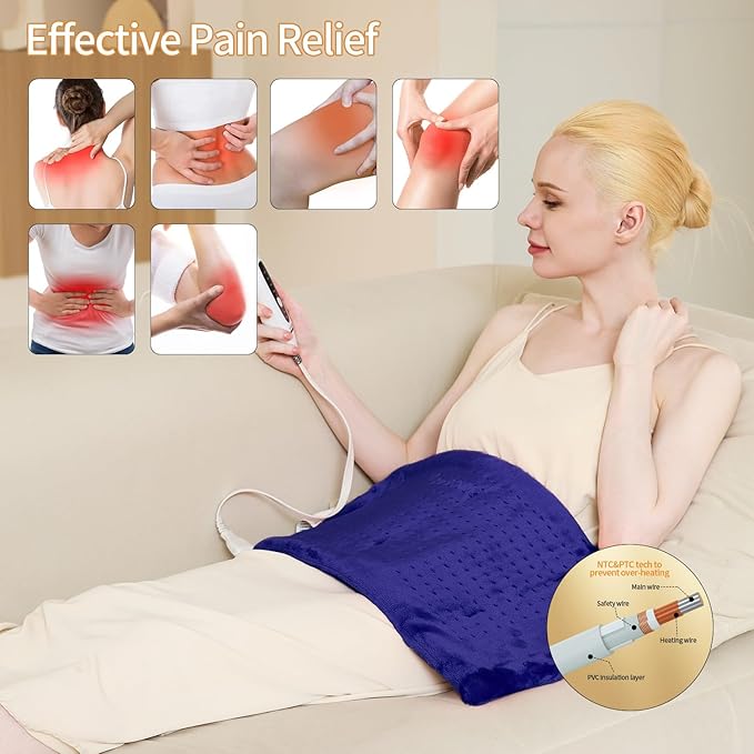 Massaging Weighted Heating Pad for Back Pain Relief, Heating Pads for Neck - Image 4