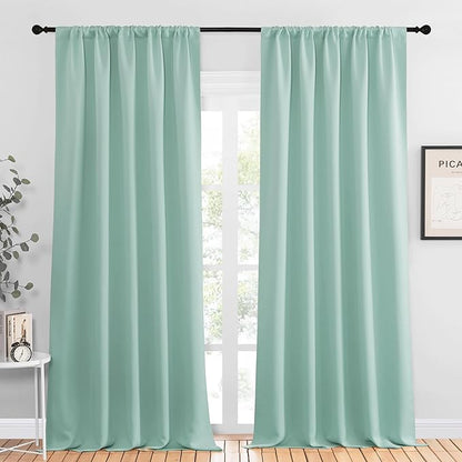 NICETOWN Blackout Curtains for Living Curtains, Aqua Blue, 2 Panels, 52 by 95 by NICETOWN