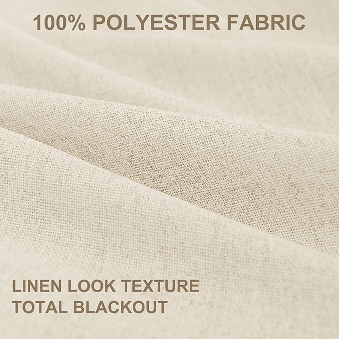 100% Blackout Shield Linen Blackout Curtains - Image 8