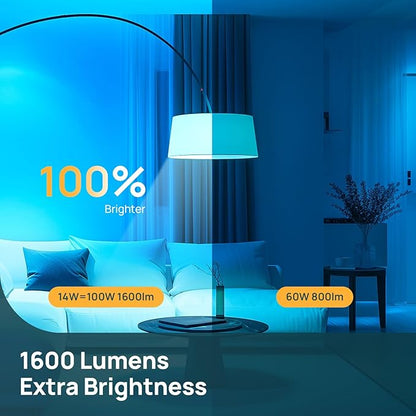Linkind Matter Smart Light Bulb, 1600LM 100W Smart Bulbs Work - Image 3