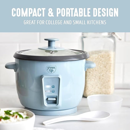 GreenLife Rice Cooker with Removable PFAS-Free Ceramic Nonstick Pot, 3-Cups - Image 7
