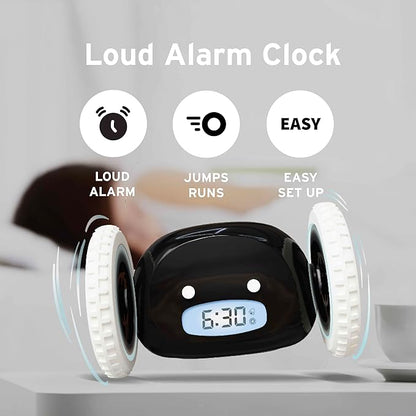CLOCKY Extra Loud Alarm Clock for Heavy Sleepers on Wheels Rolls Runs Away - Image 2