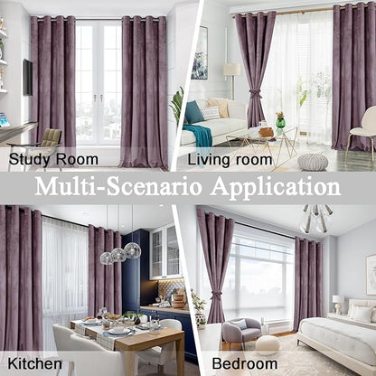 JIUZHEN Lavender Velvet Curtains 72 inches - Image 7