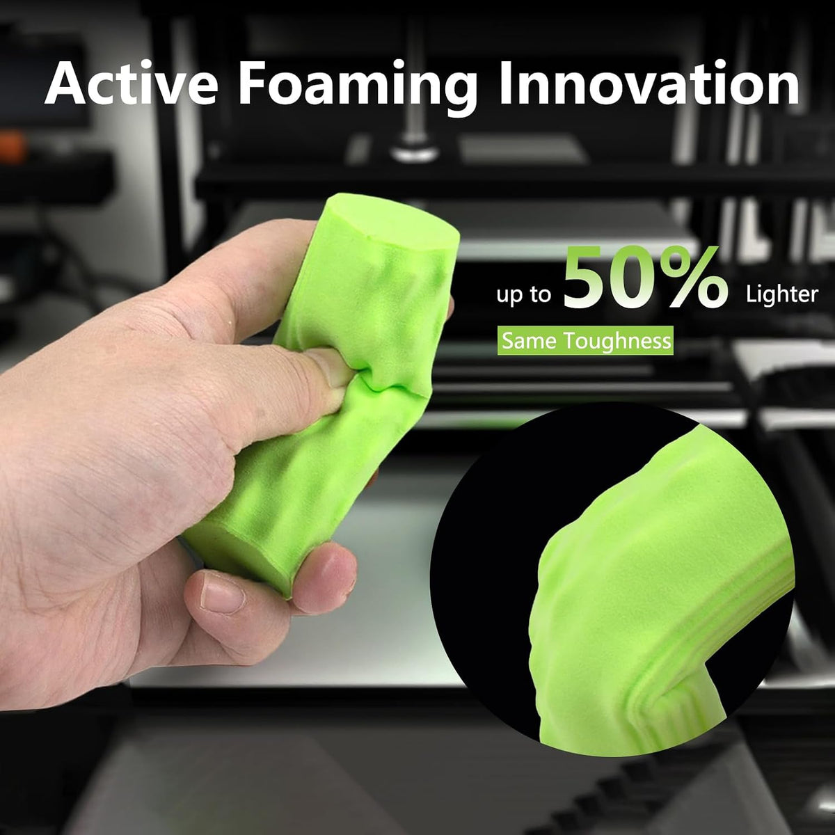 siraya tech flex tpu air - active foaming, close-up detail